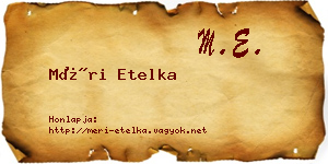Méri Etelka névjegykártya